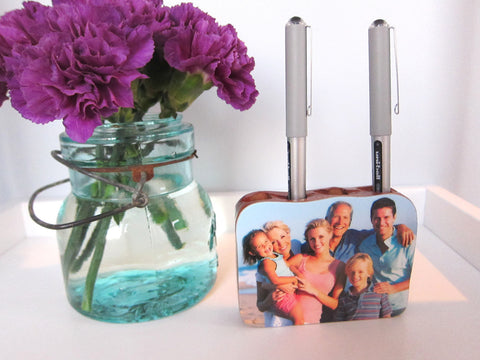 Mahogany Photo Pencil Holder